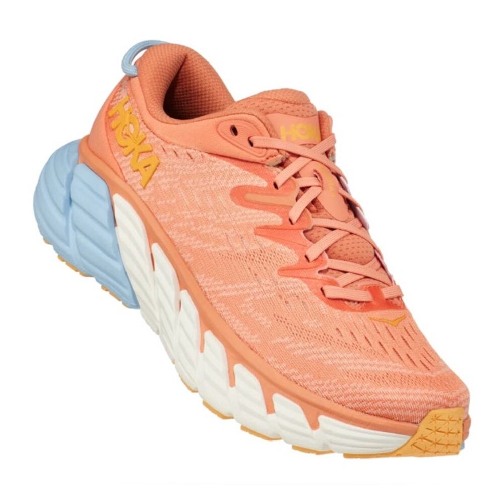 Hoka Gaviota 4 Running Sneaker in Shell Coral/Peach Parfait